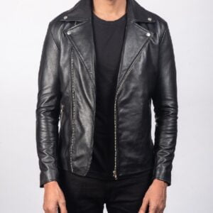 Noah Black Leather Biker Jacket