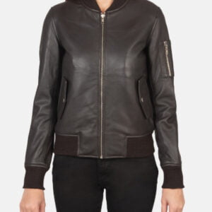 Ava Ma-1 Brown Leather Bomber Jacket