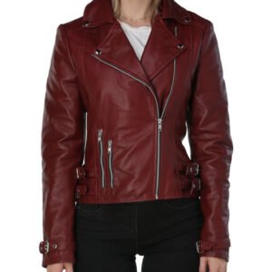 Womens Burgundy Leather Jacket