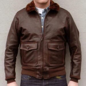 Flight Aviator An-6552 Brown Leather Jacket