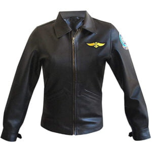 Kelly Mcgillis Top Pilot Charlie Leather Jacket