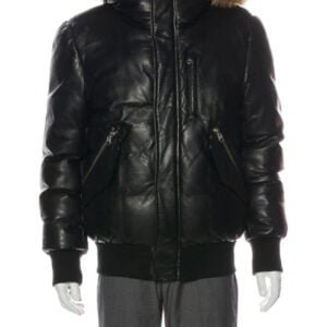 Mackage Fur-trimmed Glen Down Bomber Leather Jacket