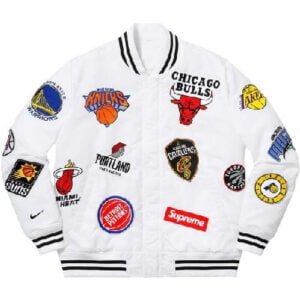 Supreme Nike NBA Teams Warm-Up Black White Jacket