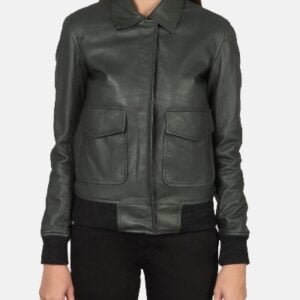 Westa A-2 Green Leather Bomber Jacket