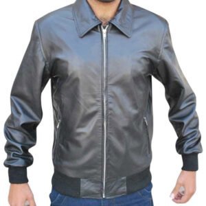 Arrow S3 Oliver Queen Black Leather Jacket