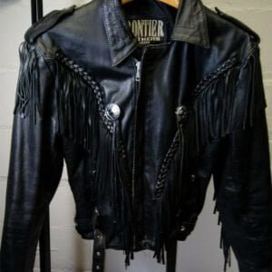 Frontier Colorado Moto Fringe Black Leather Jacket