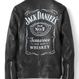 Jack Daniels Black Biker Leather Jacket