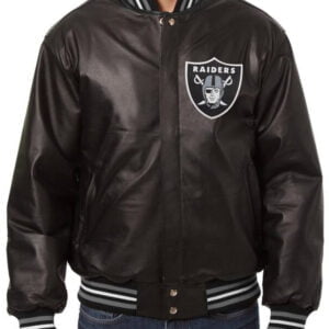 Las Vegas Raiders JH Design Black Leather Jacket