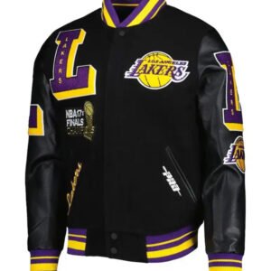 Los Angeles Lakers Pro Standard Mash Up Black Varsity Jacket