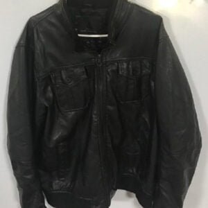 Marc Anthony Mens Black Leather Jacket