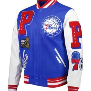 Men's Philadelphia 76ers Pro Standard Royal Mash-Up Capsule Varsity Jacket