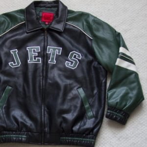 NFL New York Jets Black Leather Jacket