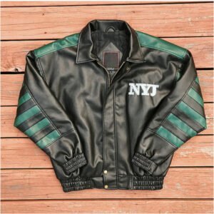 New York Jets Black Leather Jacket