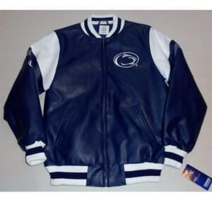 Penn State Varsity Bomber Blue Leather Jacket