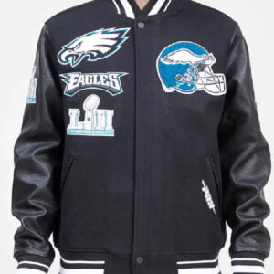 Philadelphia Eagles Black Wool Varsity Jacket