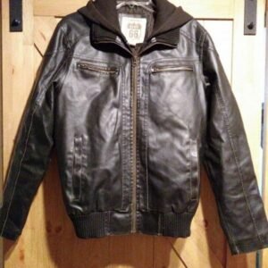 Route 66 Bomber Hooded Leather Jacket