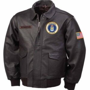 The Personalized U.S. Air Force Black Leather Bomber Jacket
