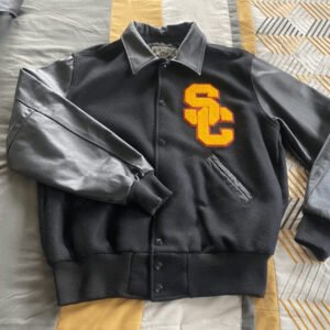 USC Trojans Holloway Black Letterman Varsity Jacket