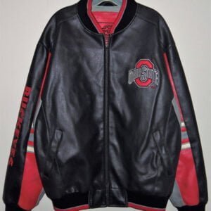 Vintage 90's Ohio State Buckeyes G-iii Black Leather Jacket
