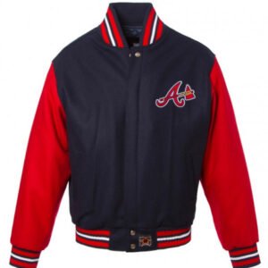 Atlanta Braves II Tone Baseball Red Wool Varsity Jacket