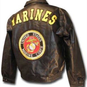 Black Marines Corps Leather Jacket