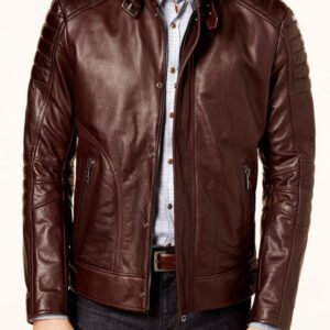 Hugo Boss Brown Leather Jacket