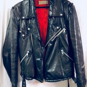 Jofama Retro Black Biker Leather Jacket