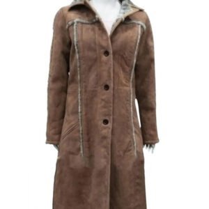 Kelly Reilly Yellowstone S02 Beth Dutton Brown Leather Coat