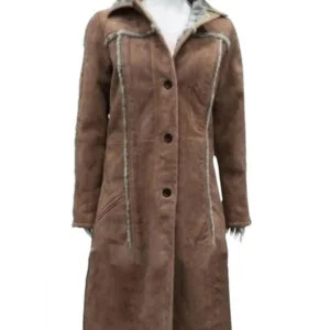 Kelly Reilly Yellowstone S02 Beth Dutton Brown Leather Coat