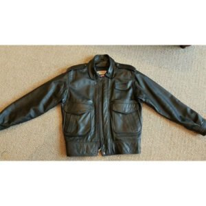 Mens Perrone Aviation Apparel Black Leather Jacket