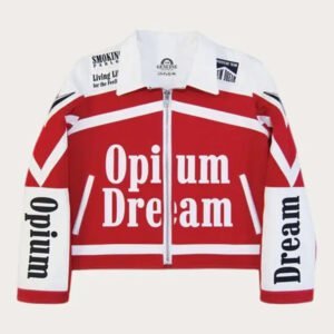 NLE Choppa DOPE Opium Dreams Racing Leather Jacket