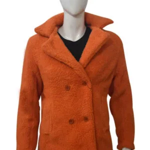 Yellowstone Beth Dutton Orange Shearling Fur Coat