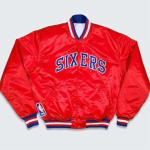 76ers Philadelphia Vintage Sixers Red Satin Jacket