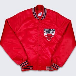 80s Chicago Bulls Red Bomber Satin Jacket