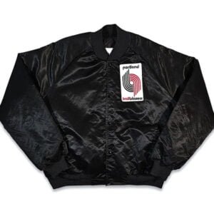 80s Portland Trail Blazers Black Bomber Satin Jacket