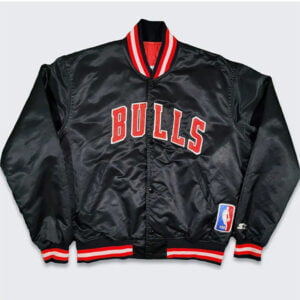 Chicago Bulls 80s Black Bomber Jacket