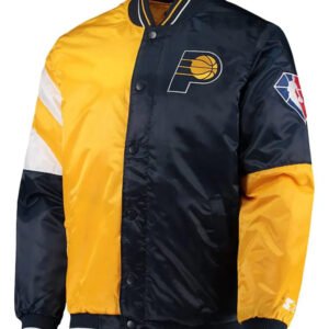 Indiana Pacers 75th Anniversary Leader Color Block Varsity Satin Jacket