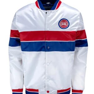 NBA Detroit Pistons 35th Anniversary White Satin Jacket