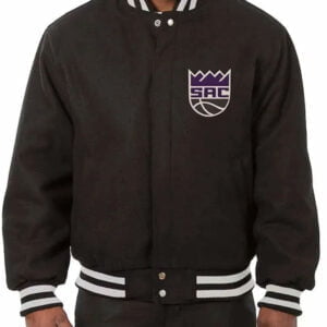 NBA Sacramento Kings Black Wool Varsity Jacket