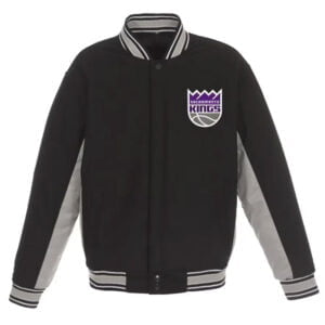 Sacramento Kings Accent Black Wool Varsity Jacket