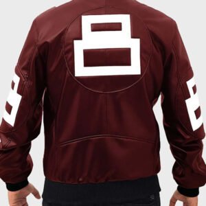 David Puddy 8 Ball Maroon Bomber Jacket